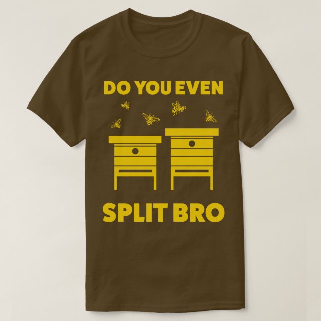 Funny Beekeeping Bee Hive Split T-Shirt (Design Front)
