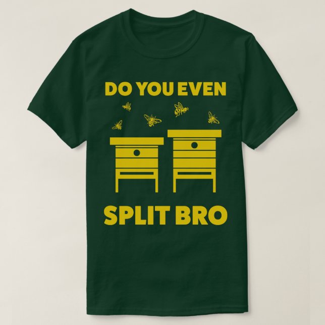 Funny Beekeeping Bee Hive Split T-Shirt (Design Front)