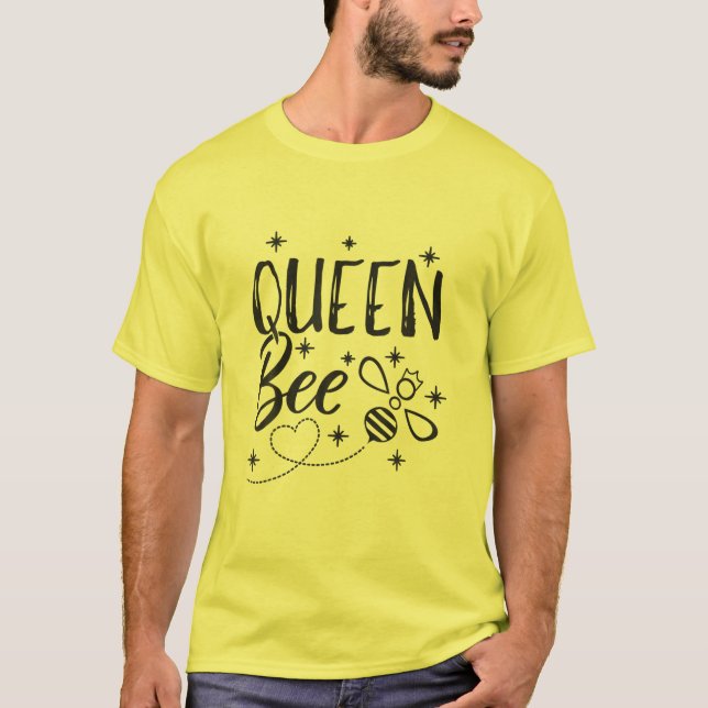 Funny Beekeeping Gift Queen Bee Crown Bee Queen T-Shirt (Front)