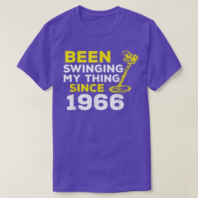 Funny Been Swinging My Thing Since 1966 Metal Dete T-Shirt (Design Front)