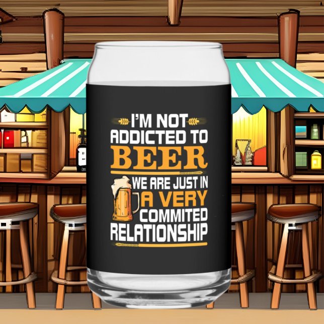 Funny beer addict word art  can glass (Creator Uploaded)