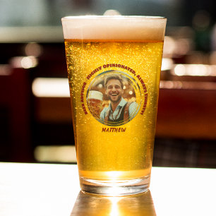 Funny Beer Advisor Custom Photo Glass Cup