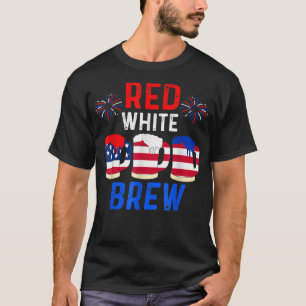 Funny Beer America Patriotic Red White Brew Flag S T-Shirt