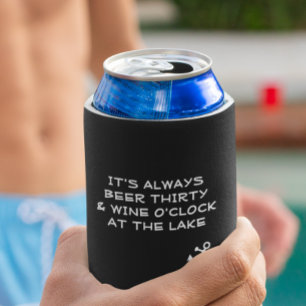 Funny Beer and Wine at the Lake Can Cooler