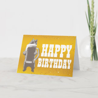 Funny Beer Bear Happy Birthday Cards