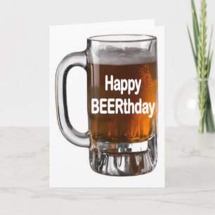 Funny BEER birthday card HAPPY BEERTHDAY