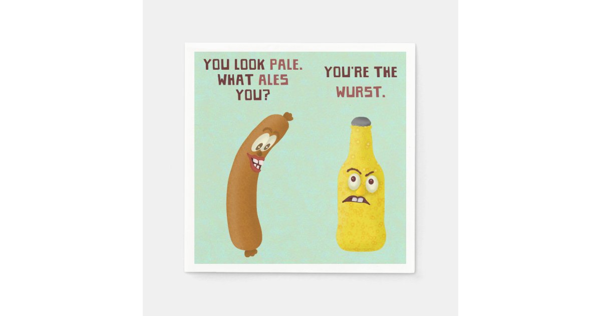 Funny Beer Bratwurst Pun Wurst Pale Ale Napkin | Zazzle.co.uk