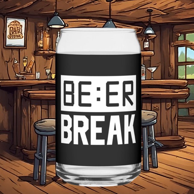 Funny beer break word art can glass (Creator Uploaded)