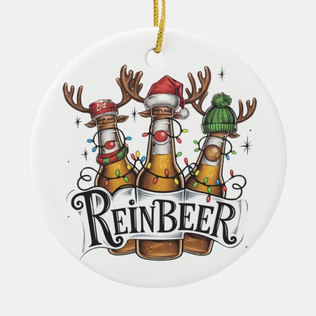 Funny Beer Ceramic Ornament (Front)