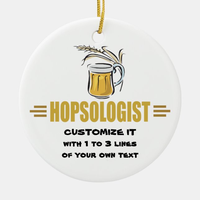 Funny Beer Ceramic Tree Decoration (Front)