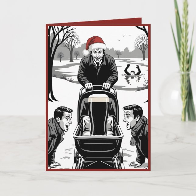 Funny beer Christmas Card (Front)