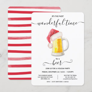Funny Beer Christmas Holiday Party Invitation