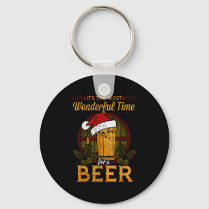 Funny Beer Christmas Shirt Holiday Most Wonderful Key Ring