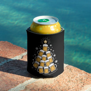 Funny Beer Christmas Tree Holiday Drinking Can Cooler