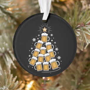 Funny Beer Christmas Tree Holiday Drinking Ornament