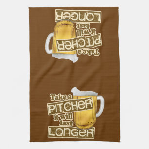 Funny Beer Drinking Humour Tea Towel