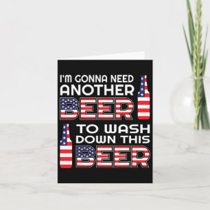 Funny Beer Drinking Usa Flag 4th Of July Card