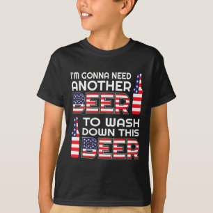 Funny Beer Drinking Usa Flag 4th Of July T-Shirt