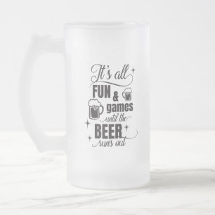 funny beer drinking word art frosted glass beer mug