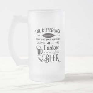 funny beer drinking word art frosted glass beer mug