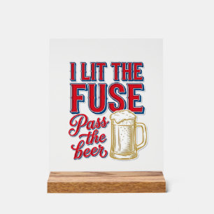 Funny Beer Fireworks Vintage Shirt Design_1 Acrylic Sign