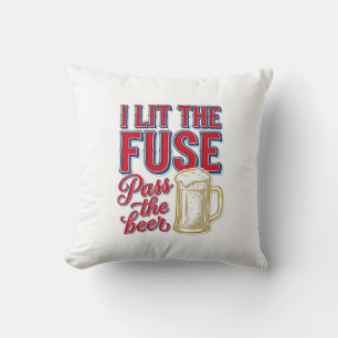 Funny Beer Fireworks Vintage Shirt Design_1 Cushion
