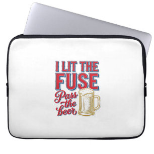 Funny Beer Fireworks Vintage Shirt Design_1 Laptop Sleeve