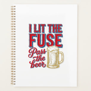 Funny Beer Fireworks Vintage Shirt Design_1 Planner