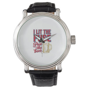 Funny Beer Fireworks Vintage Shirt Design_1 Watch