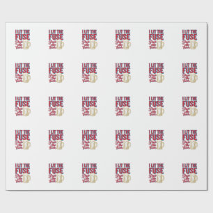Funny Beer Fireworks Vintage Shirt Design_1 Wrapping Paper