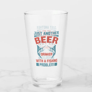 funny beer fishing word art glass