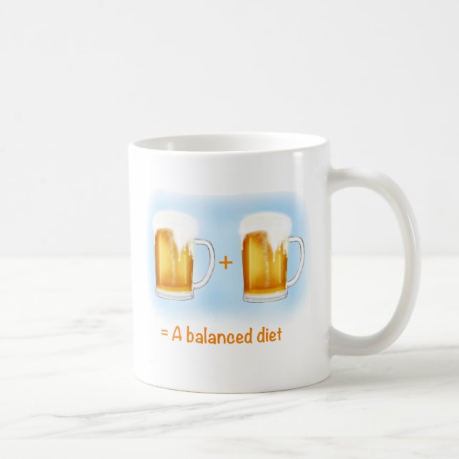 Funny Beer Gifts - two beers is a balanced diet Coffee Mug (Right)