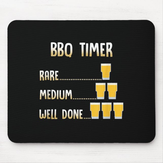 Funny Beer Grilling Bbq Timer  Mouse Mat (Front)