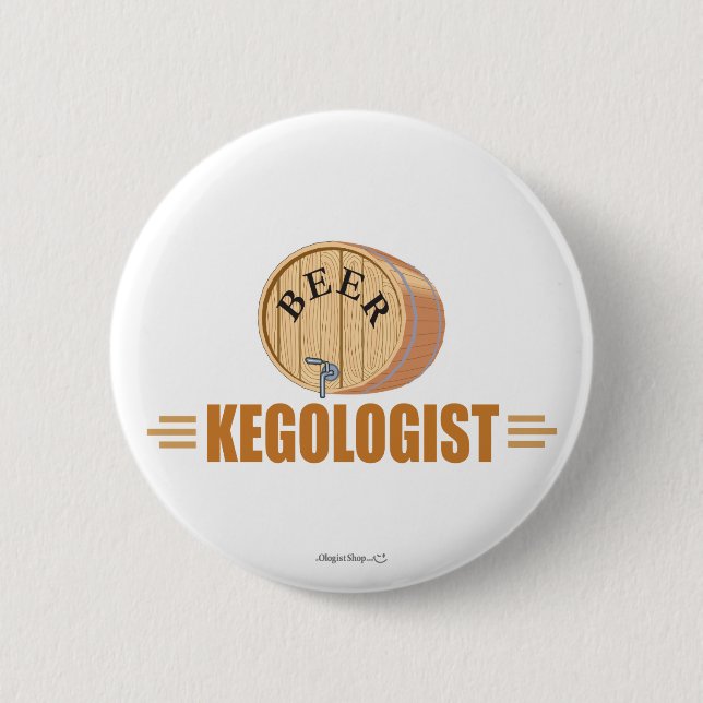 Funny Beer Keg 6 Cm Round Badge (Front)