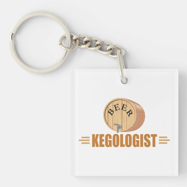 Funny Beer Keg Key Ring (Front)