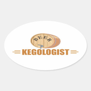 Funny Beer Keg Oval Sticker