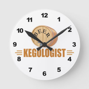 Funny Beer Keg Round Clock