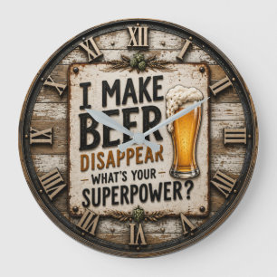 Funny Beer  Large Clock
