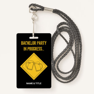 Funny Beer Lovers Bachelor Party Wedding ID Badge