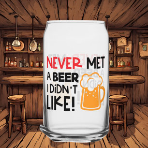 Funny beer lovers word art can glass