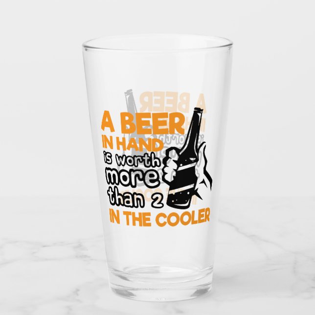Funny beer lovers word art Glass (Front)