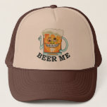 Funny Beer Me Trucker Hat<br><div class="desc">A grinning,  cartoon beer with the words "Beer Me." A funny design for any beer lover. Also available on other products.</div>