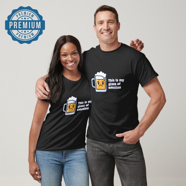 Funny Beer Mug Cartoon — Glass of Emotion T-Shirt (Creator Uploaded)