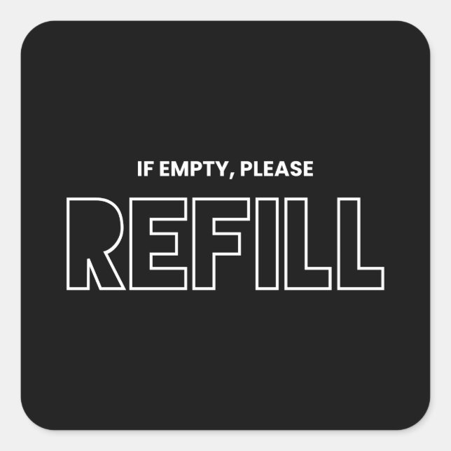 Funny Beer Mug Sticker - If empty please refill (Front)