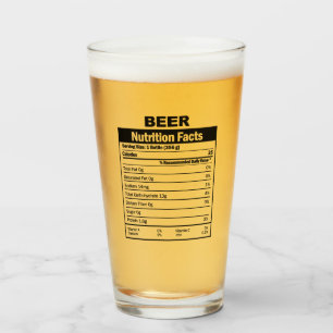 Funny Beer Nutrition Facts Glass