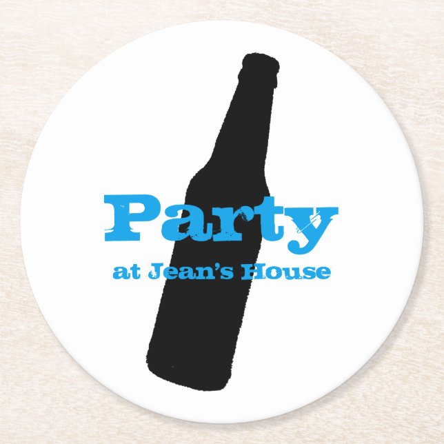 Funny Beer or Root Beer Round Paper Coaster (Front)