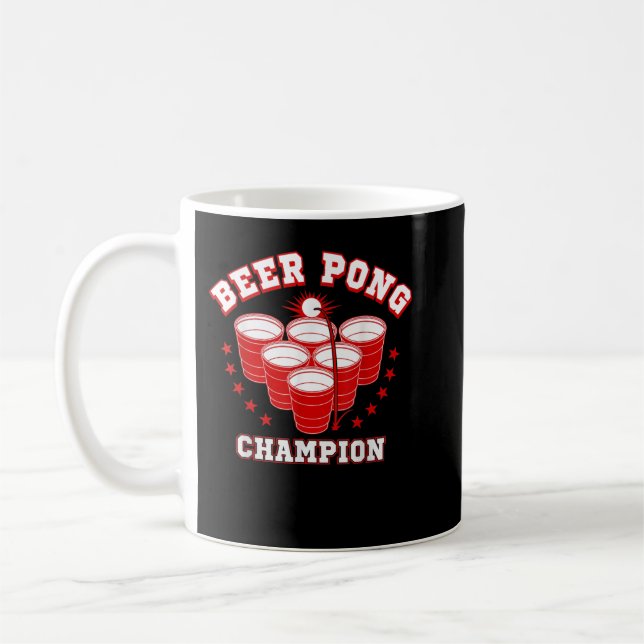 Funny Beer Pong Champion T-Shirt Coffee Mug (Left)