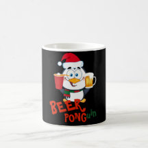 FUNNY BEER PONG Penguin Christmas