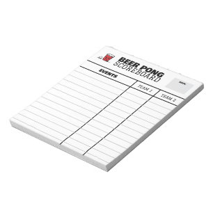 Funny Beer pong scoreboard 2 teams editable Notepad