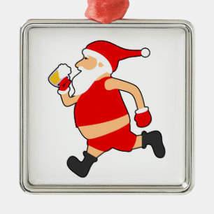 funny beer santa christmas metal tree decoration